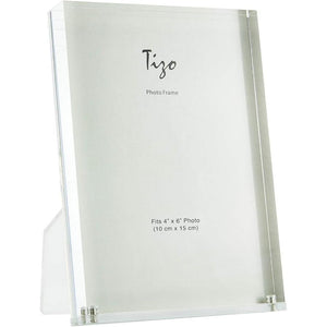Tizo Design Clear 4x6 Vertical Acrylic Picture Frame with Stand