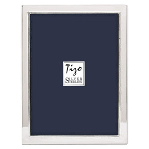 Tizo Design 8x10 Narrow Beaded - Sterling Silver Frame