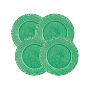 Bordallo Pinheiro Flora Green Dinner Plate 29 Cm / 11", Set of 4