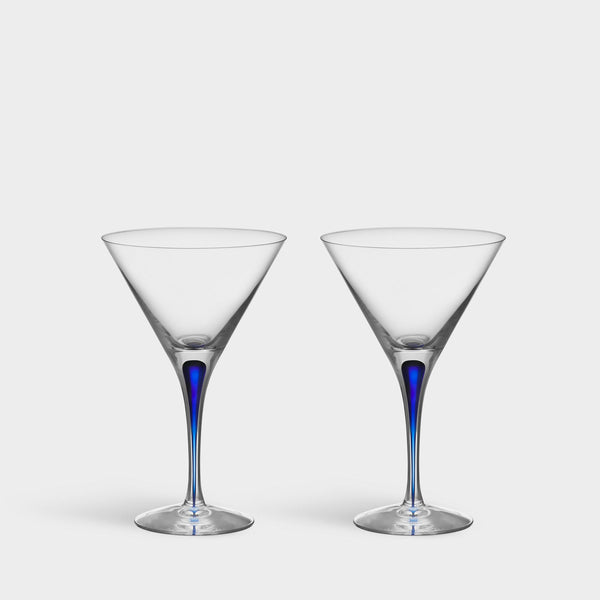 Load image into Gallery viewer, Orrefors Intermezzo Blue Martini - Set of 2
