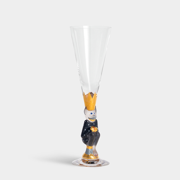 Load image into Gallery viewer, Orrefors Sparkling Devil Champagne Dark Gray
