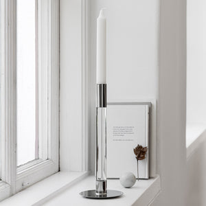 Orrefors Lumiere Candlestick Silver Medium