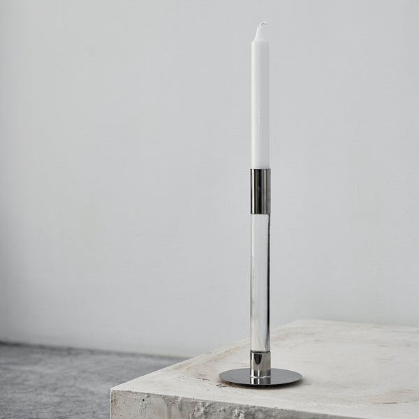 Load image into Gallery viewer, Orrefors Lumiere Candlestick Silver Medium
