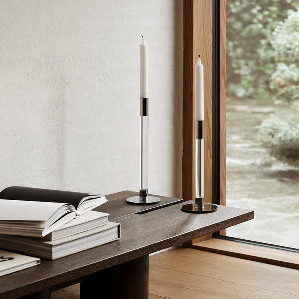 Load image into Gallery viewer, Orrefors Lumiere Candlestick Silver Medium
