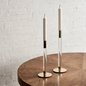 Orrefors Lumiere Candlestick Gold Medium