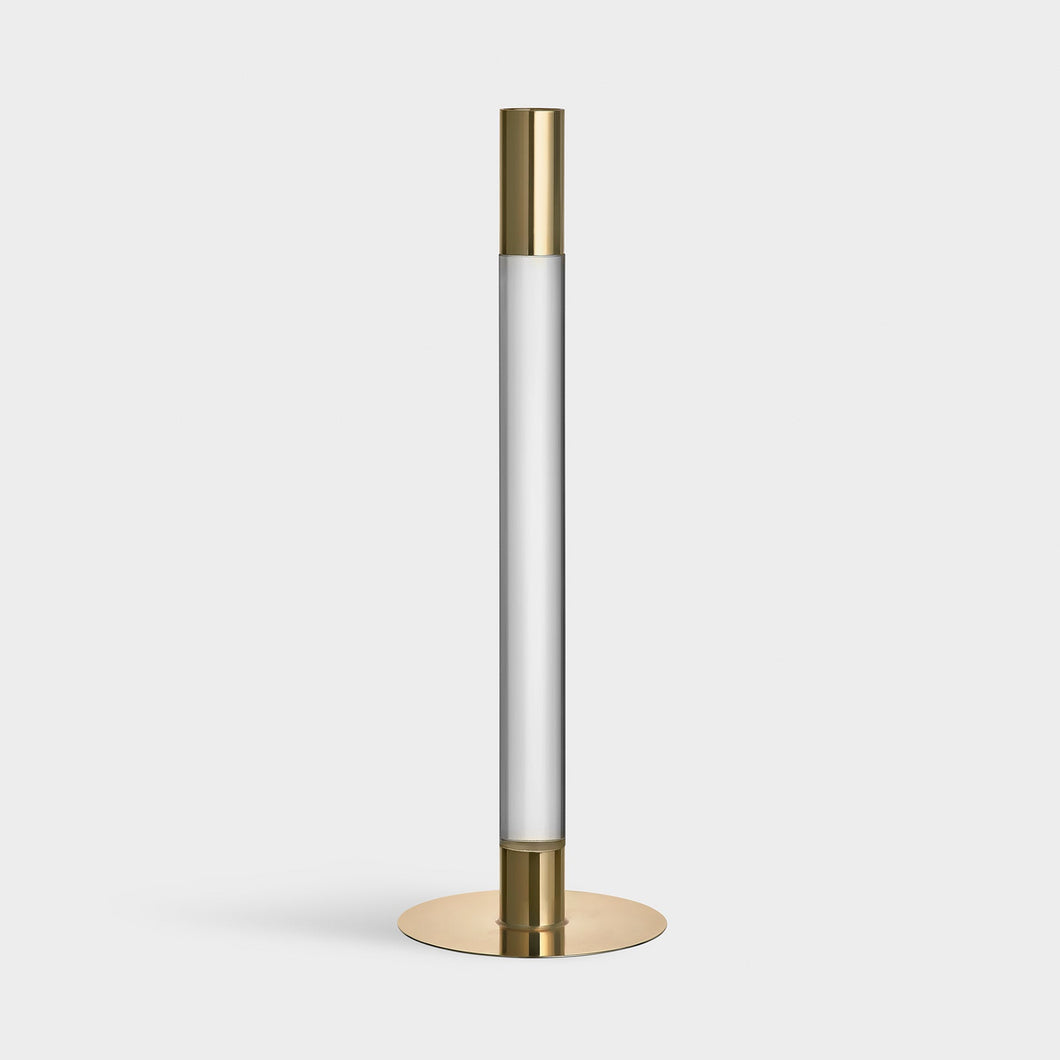 Orrefors Lumiere Candlestick Gold Large