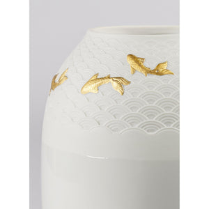 Lladro Koi Vase - Golden luster