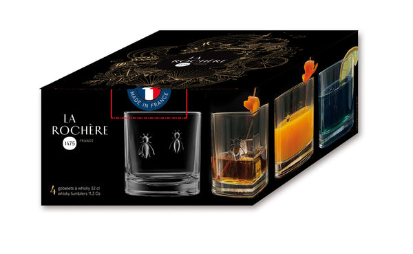 Load image into Gallery viewer, La Rochere Bee Whisky Glass Gift Set - Set of 4
