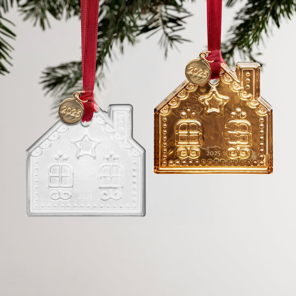Load image into Gallery viewer, Orrefors 2025 Annual Holiday Ornament Gingerbread House - 21k Gold
