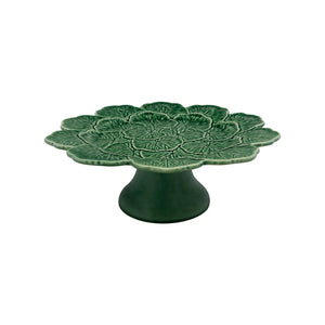 Bordallo Pinheiro Geranium Cake Stand 13" Green