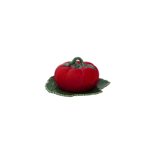 Bordallo Pinheiro Tomato Butter Dish with Cover