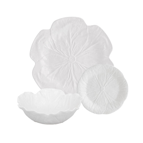 Bordallo Pinheiro Cabbage 12 Pieces Set with Pasta Bowl - Beige