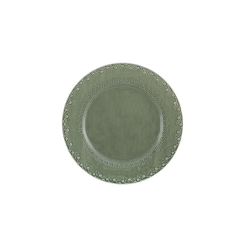 Bordallo Pinheiro Flora Dinner Plate, Set of 4 - Flora Greyish Green