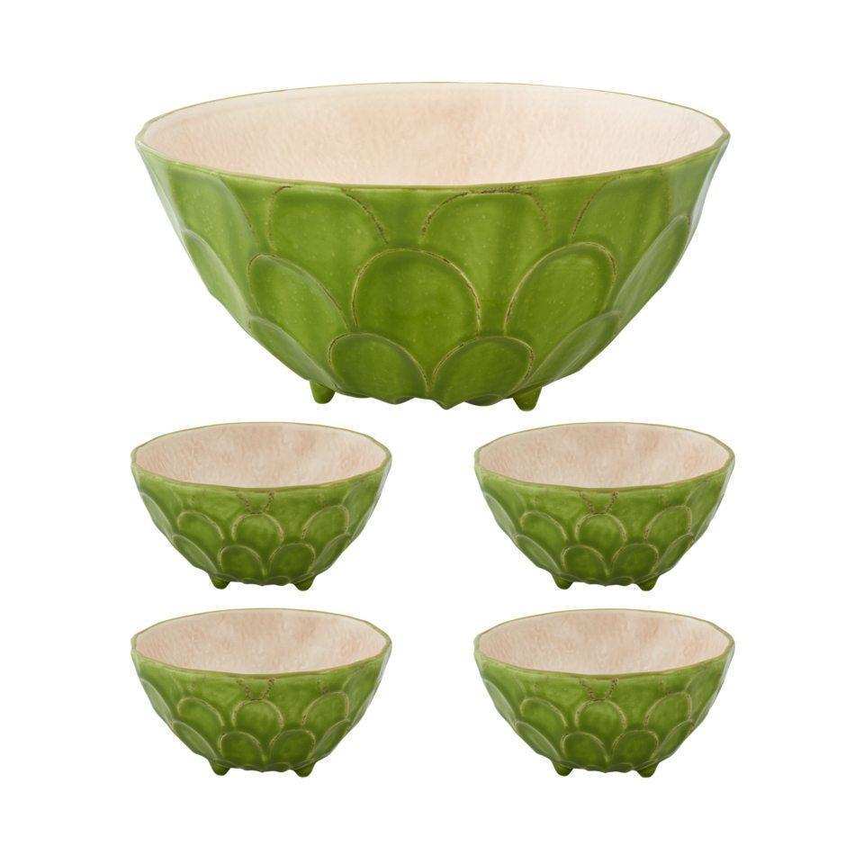 Bordallo Pinheiro Tropical Fruits 5 Pieces Salad Serving Set Anona