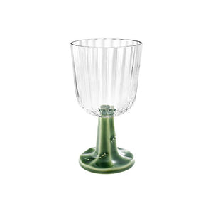 Bordallo Pinheiro Patio Goblet Green Stem, Set of 2