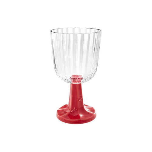 Bordallo Pinheiro Patio Goblet Red Stem, Set of 2