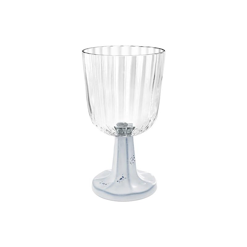 Bordallo Pinheiro Patio Goblet Antique White Stem, Set of 2
