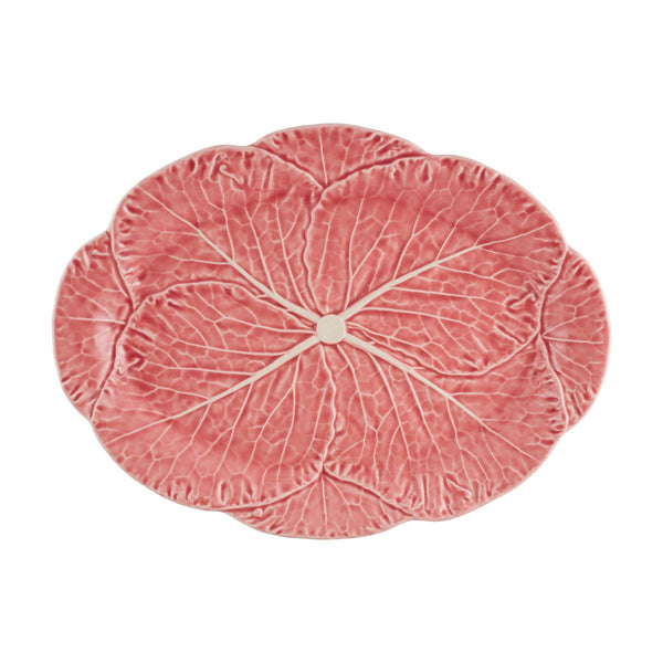 Load image into Gallery viewer, Bordallo Pinheiro Cabbage Pink Oval Platter 43Cm / 17&quot; (Large)
