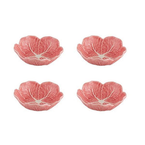 Bordallo Pinheiro Cabbage Pink Small Bowl 5", Set of 4