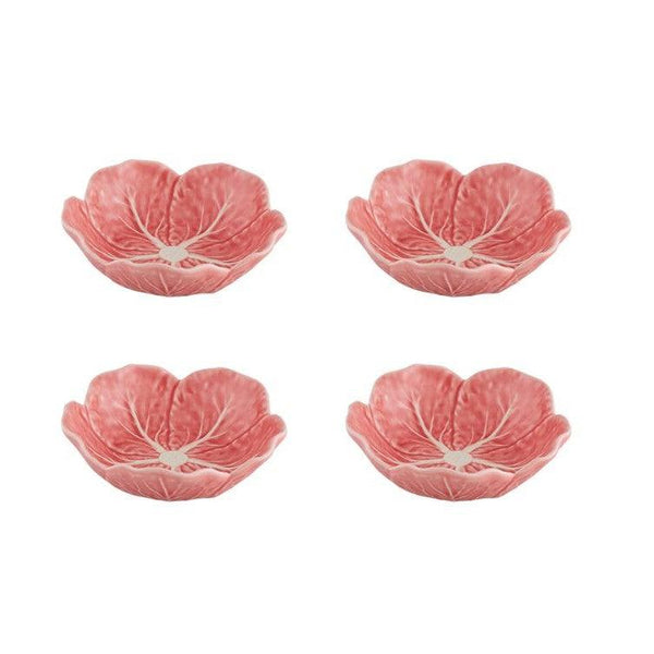 Load image into Gallery viewer, Bordallo Pinheiro Cabbage Pink Small Bowl 5&quot;, Set of 4
