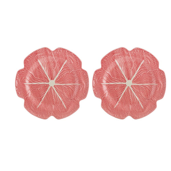 Load image into Gallery viewer, Bordallo Pinheiro Cabbage Pink Charger Plate 12&quot;, Set of 2
