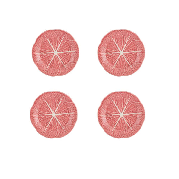 Load image into Gallery viewer, Bordallo Pinheiro Cabbage Pink Fruit Plate 7&quot;, Set of 4
