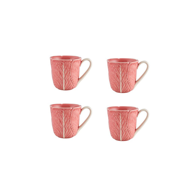 Load image into Gallery viewer, Bordallo Pinheiro Cabbage Pink Mug, Set of 4

