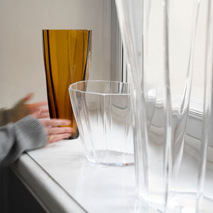 Orrefors Reed Vase Clear Low