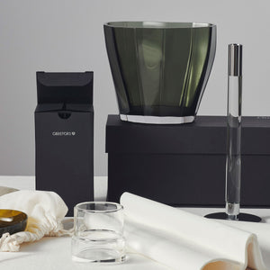 Orrefors Reed Vase Moss Green Low