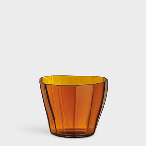 Orrefors Reed Vase Amber Low