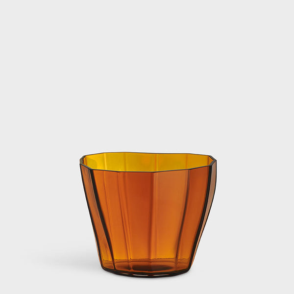 Load image into Gallery viewer, Orrefors Reed Vase Amber Low
