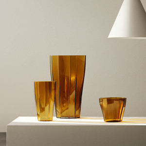 Orrefors Reed Vase Amber Medium