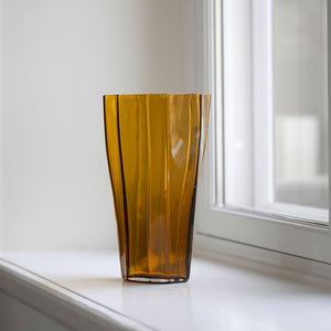 Orrefors Reed Vase Amber Medium