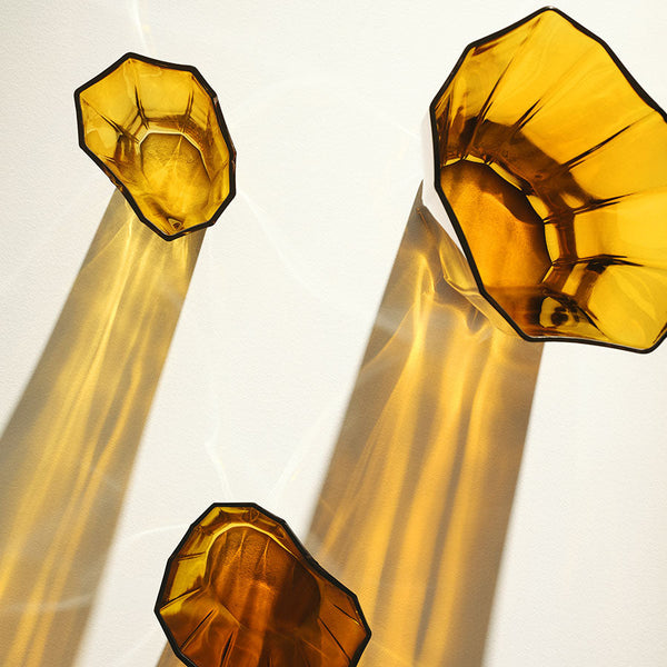 Load image into Gallery viewer, Orrefors Reed Vase Amber Large
