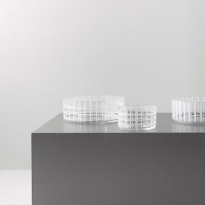 Orrefors Cut In Number Striped Bowl