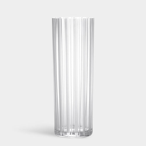 Orrefors Cut In Number Striped Vase Tall