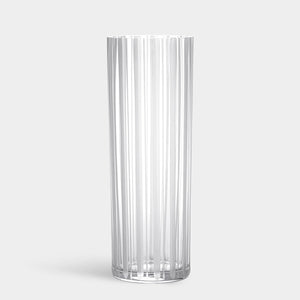 Orrefors Cut In Number Striped Vase Tall