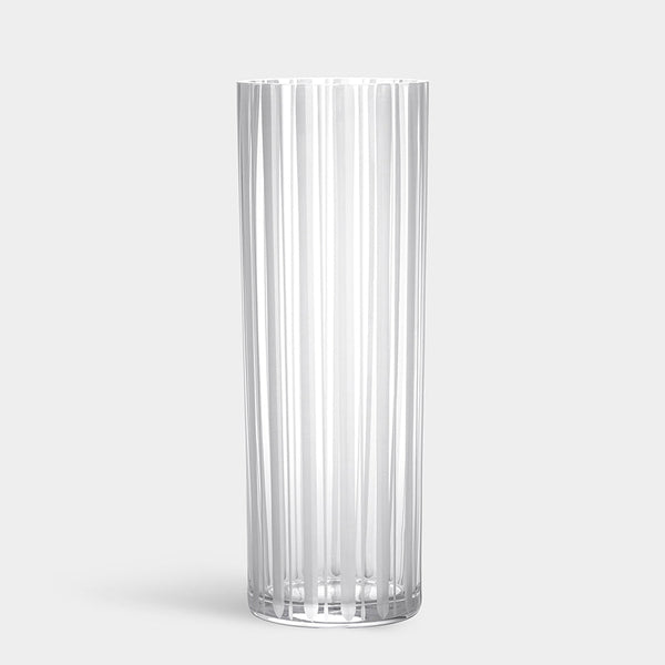 Load image into Gallery viewer, Orrefors Cut In Number Striped Vase Tall
