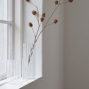 Orrefors Cut In Number Striped Vase Tall