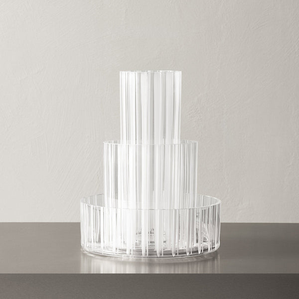 Load image into Gallery viewer, Orrefors Cut In Number Striped Vase Tall
