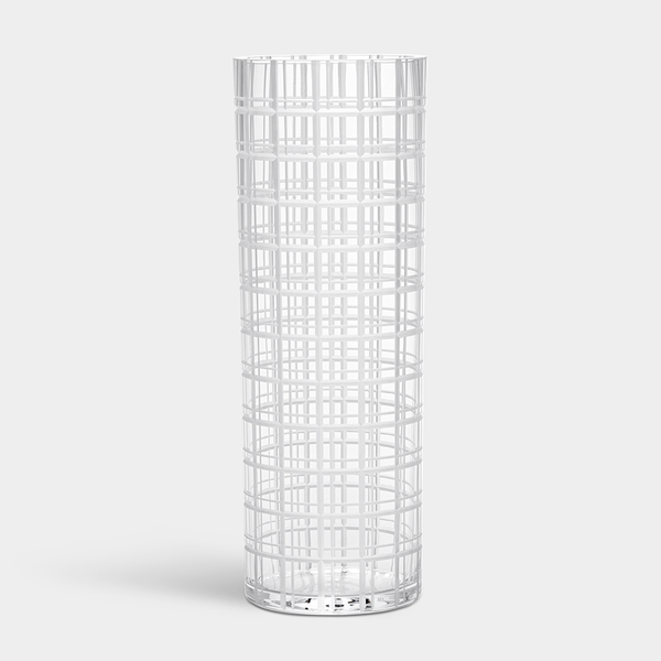 Load image into Gallery viewer, Orrefors Cut In Number Checkered Vase Tall
