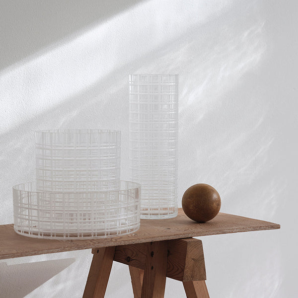 Load image into Gallery viewer, Orrefors Cut In Number Checkered Vase Tall
