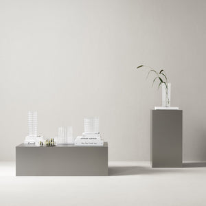 Orrefors Cut In Number Striped Vase Tall