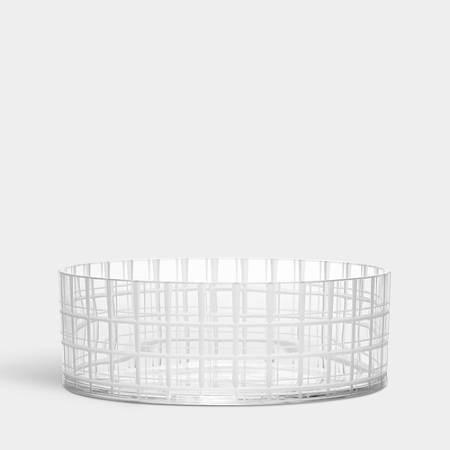 Orrefors Cut In Number Checkered Bowl