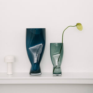 Orrefors Squeeze Blue/Gray Vase Tall