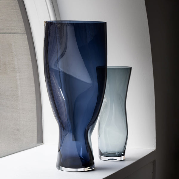 Load image into Gallery viewer, Orrefors Squeeze Blue/Gray Vase Tall
