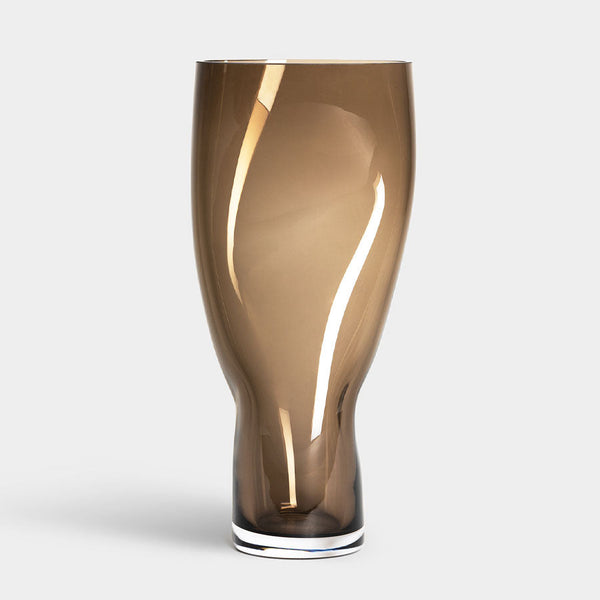 Load image into Gallery viewer, Orrefors Squeeze Smokey Brown Vase Tall
