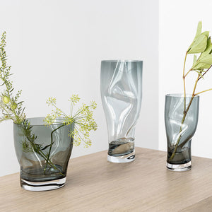 Orrefors Squeeze Blue/Gray Tulip Vase