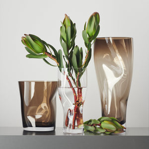 Orrefors Squeeze Smokey Brown Tulip Vase