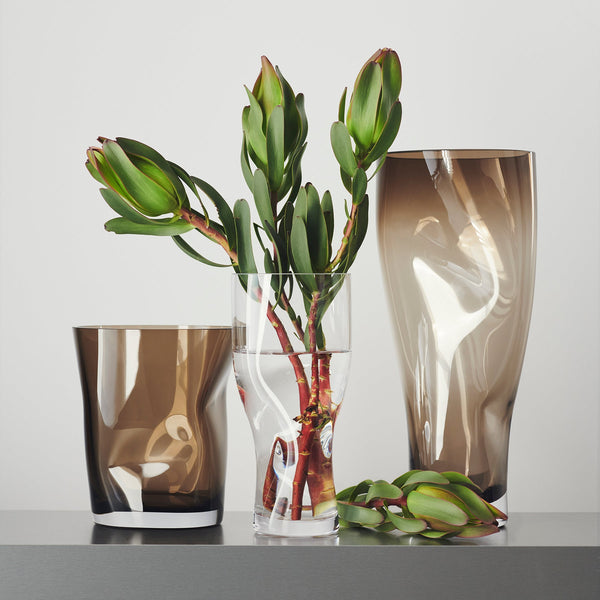 Load image into Gallery viewer, Orrefors Squeeze Smokey Brown Tulip Vase
